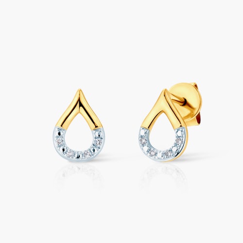 Kolczyki łezki Savicki: złote, diamenty